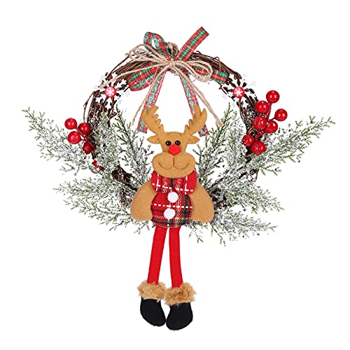 HALOVIE Weihnachten Kränze, Weihnachtskranz 30CM Türgirlande Weihnachtskränze Tür außen Deko Weihnachtsdekoration zum Aufhängen Christmas Wreath Weihnachten Kranz Dekokranz Hängende Fenster Dekoration Cover