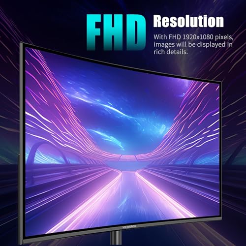 Image of Viewedge 27 inch Curved Gaming Monitor 180Hz 1ms 1080p Computer Monitor | 1800R VA Screen, 120% sRGB with FreeSync, Low Motion Blur, HDMI & DP, Built-in Speakers