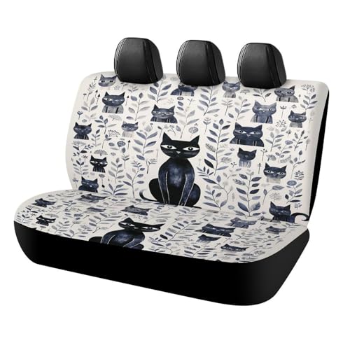 Funda para asiento trasero de coche con diseño de gato negro, protector universal y lavable