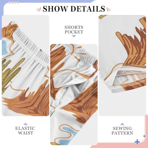 Desert Cactus Boys Pants Boys Athletic Pants Long Pant for Boywith Pockets Wide-Leg Size 6-14Y4