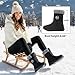 Almusen Snow Boots for Womens Winter Shoes: Warm Fur Lining Mid Calf Boots Women Anti Slip Waterproof Hook Loop Comfortable Outdoor Boot