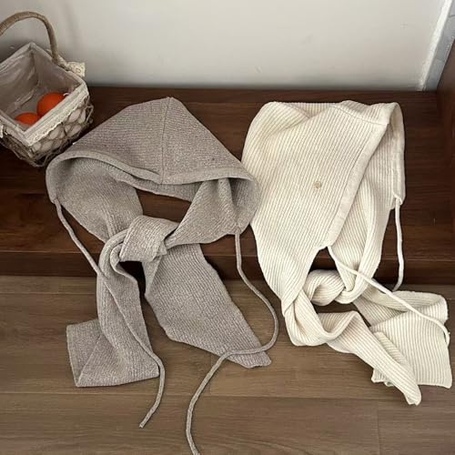 Pañuelo de punto con capucha y bufanda suave de moda para invierno 7