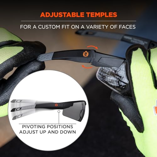 Image of Ergodyne Skullerz Dellenger Anti Scratch Safety Glasses with Adjustable Temples, Anti Fog, z87