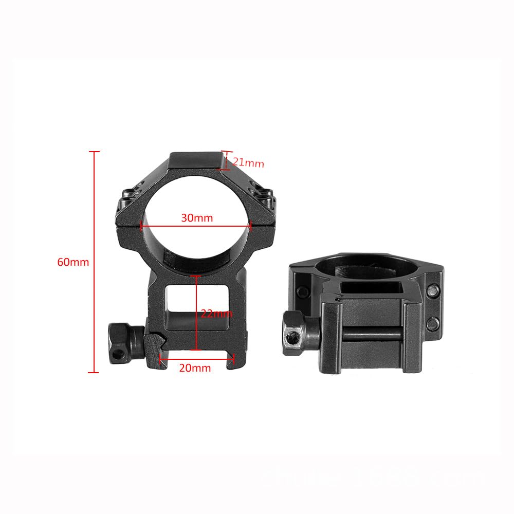 1" or 30mm Dovetail Scope Mount Rings High Low Profile for 11mm or 20mm Dovetail Picatinny 1 Pair (black-30mm-height Width)