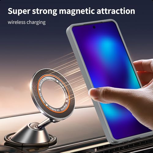 Image of VONZEE Compatible with Samsung Galaxy S26 Ultra 5G Case Luxury Retro Flowers Floral Clear for Magnetic Wireless Charging Case Shockproof PC+TPU Cute Glossy Shiny Cover for Girls Women, Grey