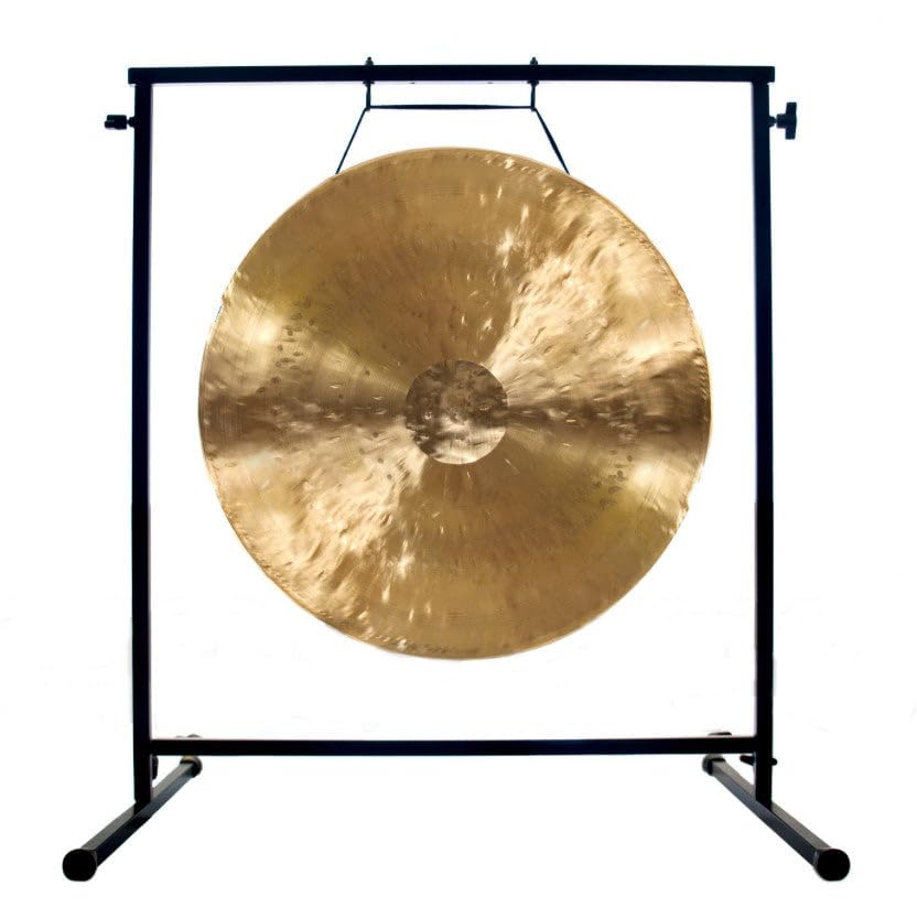 20" to 22" Gongs on Fruity Buddha Stand - Includes Gong, Stand & Mallet/Handmade Bronze Medium Gong/Easy to Assemble Metal Stand/Great for Travel
