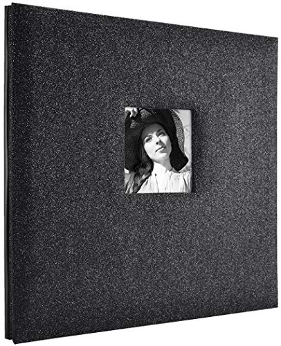 Image of MCS Expandable 10-Page Glitter Scrapbook Album with Photo Opening Cover and 12 x 12 Inch Pages, 13.5 x 12.5 Inch, Black Diamond