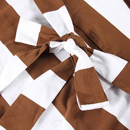 Image of PALINDA Women's Striped Elegant Short Sleeve Wear to Work Casual Pencil Dress with Belt