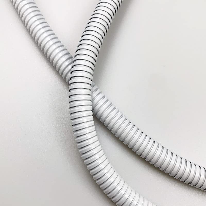BATLAM Weißer Flexibler Brauseschlauch aus Edelstahl, lang, Badezimmer, Dusche, Wasserschlauch, Verlängerung, Sanitärrohr, Zugrohr, 150 cm (9,80 cm)