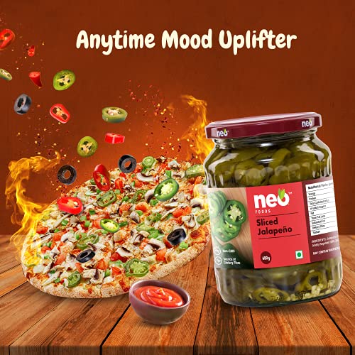 Image of Neo Sliced Jalapenos 680g I P3 I 100% Plant Based I Ready-to-Eat Fibre-Rich Topping for Pizza, Pasta, Wraps and Salads I (Pack of 3)