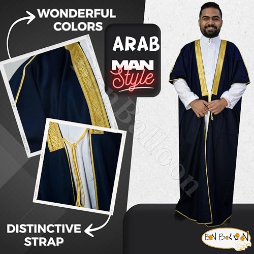 Dark Blue Cloak Bisht Bedouin Arabian Men Saudi Gulf Eid Abaya Thobe Thoub Galabeya Muslim Jilbab4
