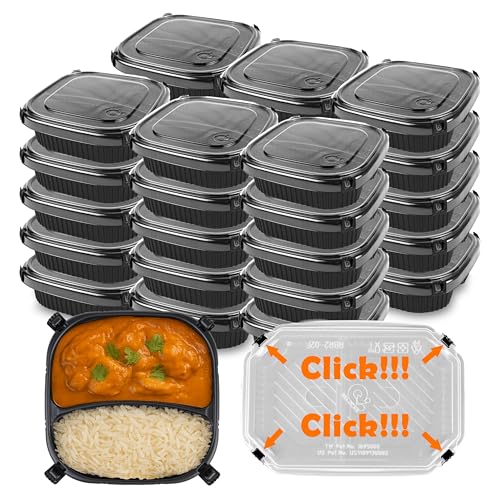 Comparison: Best Microwave Meal Delivery Service 8 RELOCKS 2-Compartment Food Prep Containers with PET Lids, Stackable Take-Out Bento Boxes for Meal Delivery, Freezer, Microwave, and Dishwasher Safe, 50-Pack
