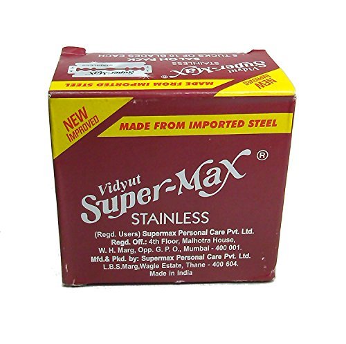 Buy Vidyut SUPERMAX SUPER MAX STAINLESS RAZOR BLADES - 100 Blades ...