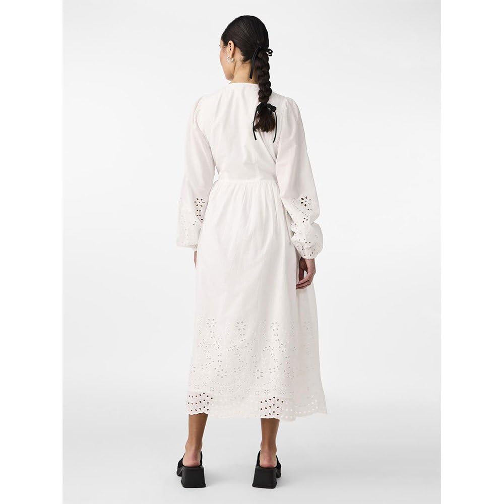 Y.A.S Yasluma Ls Long Wrap Dress S. Noos, Star White, S