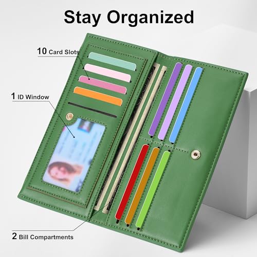 Image of Tipmile Slim Wallet for Women, RFID Blocking Credit Card Holder | Thin Compact Bifold Wallet with Zipper, Ladies Gift