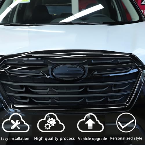 Image of Car Front Emblems Trim Cover Compatible with Subaru Outback 2021-2025，ABS Car Logo Trim Cover， Grille American Flag Decoration Emblems Accessories (Front)
