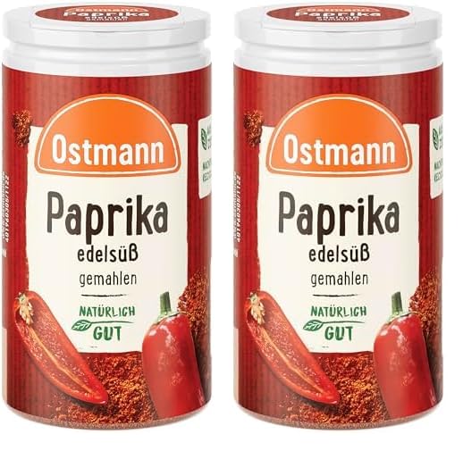 Ostmann Paprika edelsüß 35 g Paprikapulver zum Würzen, süßes Paparikagewürz, Gewürzpaprika-Pulver, für Soßen, Dips, Salate & Gemüse, Menge: 1 Stück (Packung mit 2)