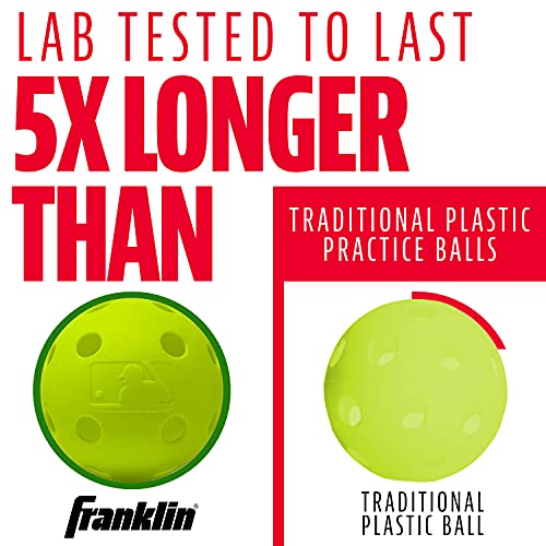 image for Franklin Sports Plastic Baseballs - Indestruct-A-Ball Plastic Batting 