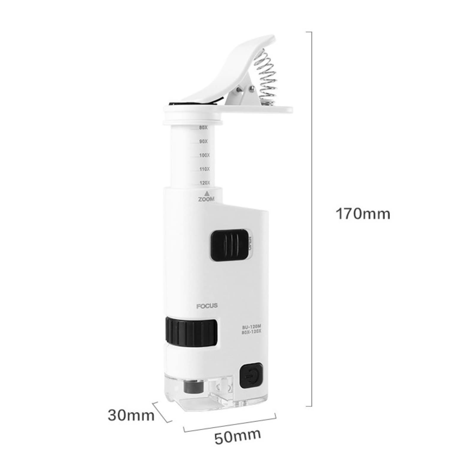 80-120X Cell Phone Microscope Magnifier Adjustable Zoom LED Phone Lens Magnifier Magnifying Clamp for Biological Jewelry Coins Currency Stamps Antiques Parts Insect Detection - Image 3