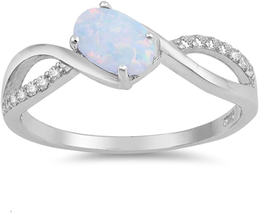 CHOOSE YOUR COLOR Sterling Silver Oval Ring