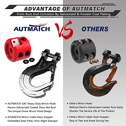 AUTMATCH Winch Hook Safety Latch 3/8 Grade 70