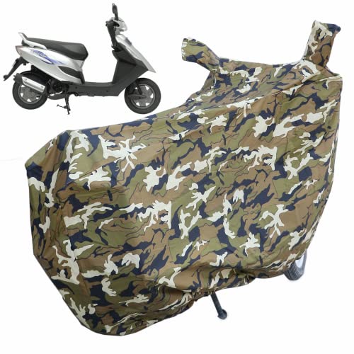 Image of Autofact Waterproof Scooty Cover Compatible with Bajaj Kristal (All Variants)| Mirror Pockets | Windproof Design | Full Length Body Cover| UV Protection |Jungle Green Color