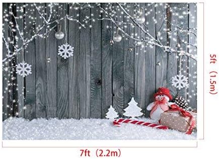 Kate 7x5ft/2.2m(W) x1.5m(H) Holiday Winter Backdrop Christmas Wood Wall Backgrounds Snow Decorations Photography Studio Props