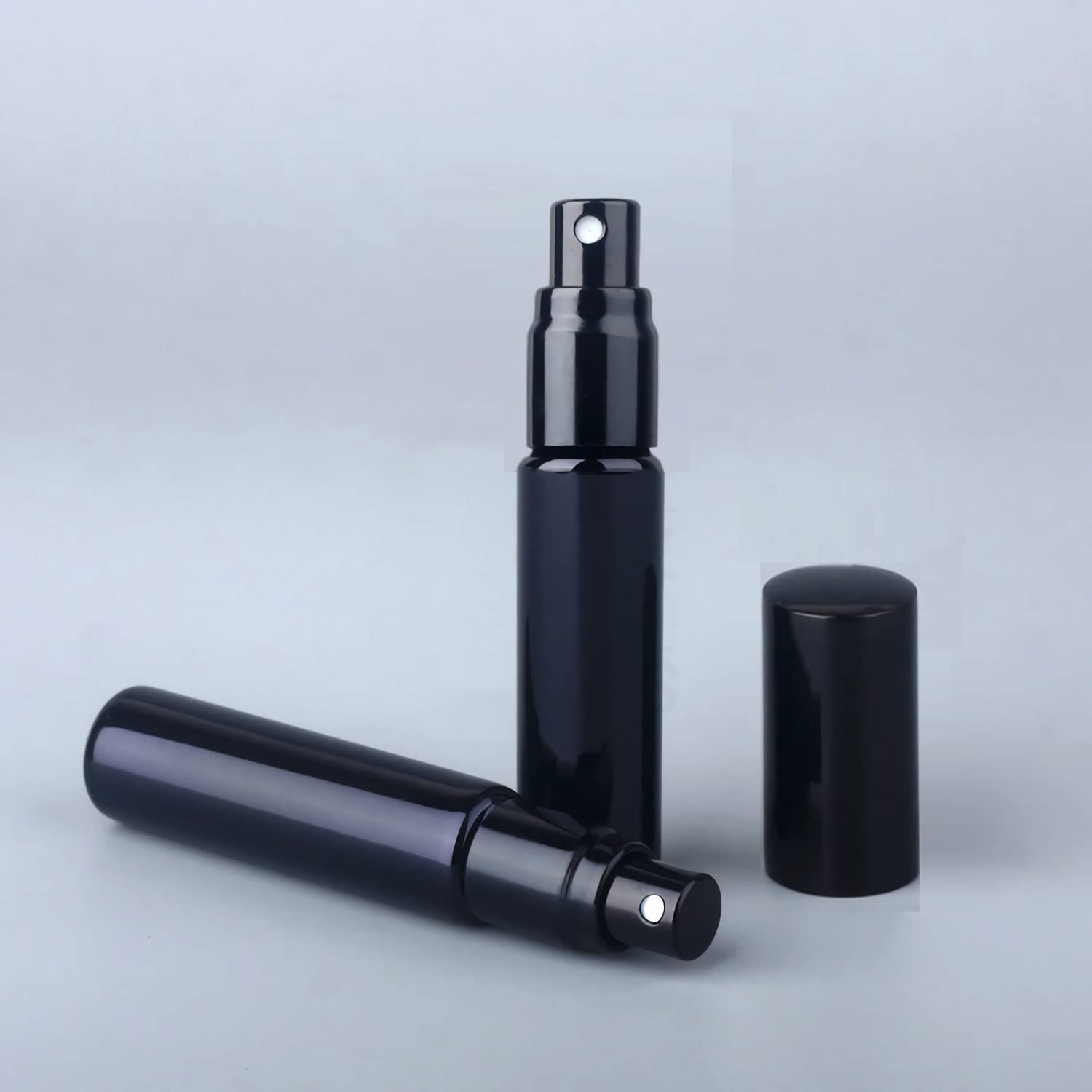 48 Pezzi 10ml Nero Vetro flacone pray Perfume Porta Profumo in Vetro Piccolo Flacone Spray per Nebbia Portatile, Cosmetica, Viaggio, Bottiglia di Profumo