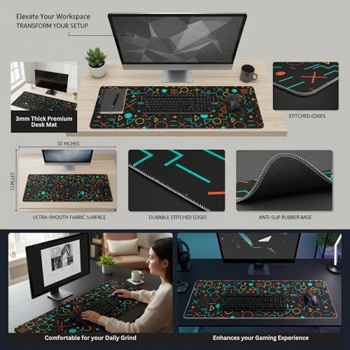 Image of XXL Size Anime & Gaming Mouse Pad [Rubber Base] | Mouse Pad (31 x 12 Inches) 3mm Desk Mat (Gaming Design) HD Printed Desk Mat