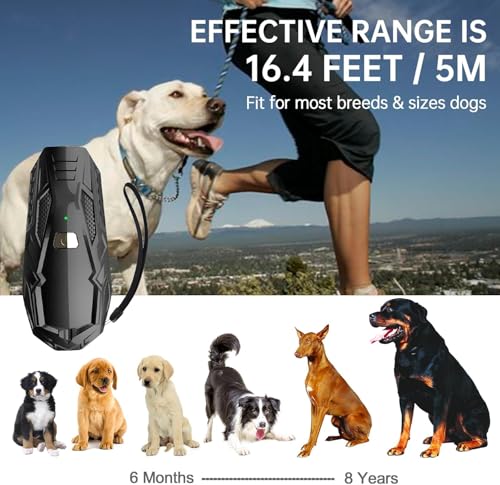 Bubbacare Antibell Gerät Ultraschall, Klein & Tragbar Anti Bell Gerät Hunde, Handheld Hundeschreck Ultraschall Trainingsgerät mit 5m Reichweite, Sichere Mini Antibell für Kleine Große Hunde