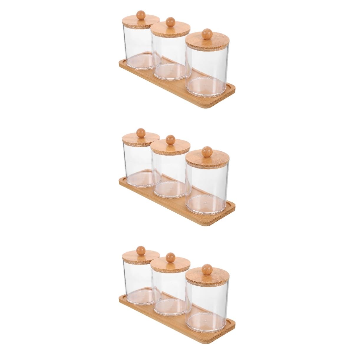 Amosfun 3 Sätze Make-up- Schminktisch Kommode Wattepaddosen Für Wattebällchen Multifunktionale Badezimmer-waschtisch-organizer Wattepads P.s