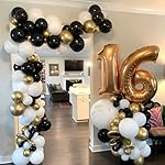Black and Gold Balloons,50pcs 12 Inch Black White Gold Confetti Balloons Set,Black Gold Latex Balloons for Graduation Birthday Wedding Anniversary Party Decorations - Image 5