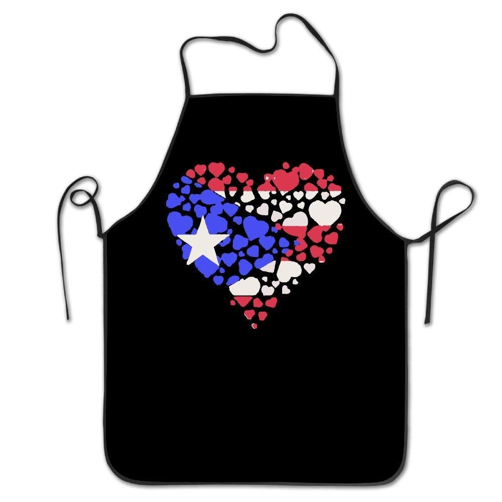 amiuhoun Puerto Rican Flag I Heart Unisex Kitchen Bib Apron Flower Shop Manicure Store With Adjustable Neck Chef's Apron-image-20