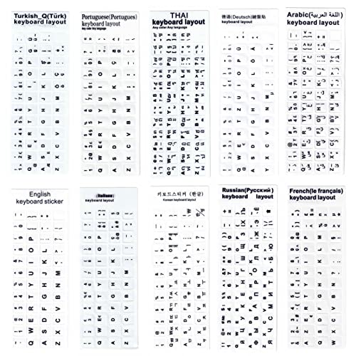 Thai Replacement White Color Keyboard Sticker, Eco Friendly Skin Friendly Dustproof Computer Keyboard Sticker For Home Travel For Office For Laptop (White Thai) #TOP1