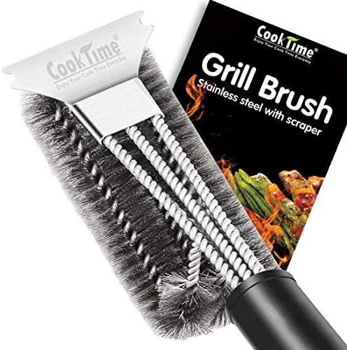 BBQ Grill Brush and Scraper 18'' Wire Safe Bristles Grill Cleaning Brush Stainless Steel Barbecue Cleaner with Scrubber, Great Grill BBQ Accessories for Cleaning Grill