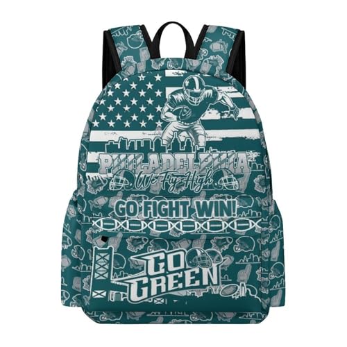 DKEAQZ Football Backpack for Team Fans Football Gifts for Men Women Sport Style Backpack Large Capacity Laptop Bag for Gym Travel Hiking