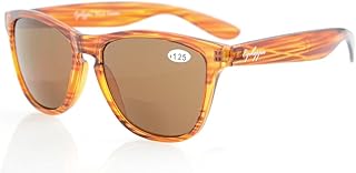 Eyekepper Stylish Look Quality Key-Hole Style Bifocal Sunglassess Brown Stripe +2.0