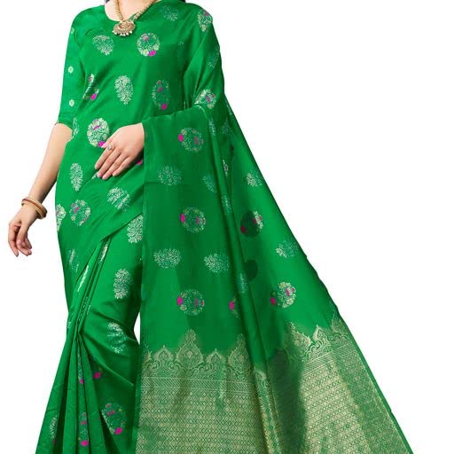 GenericAlankar Firoji Women Saree With Blouse (Green)
