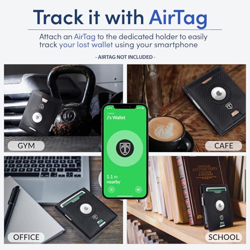 TRAVANDO AirTag* Wallet Mens Wallet with Money Clip Air Tag Wallet Card Holder RFID Blocking Bifold Gifts for Men - Thumbnail 2