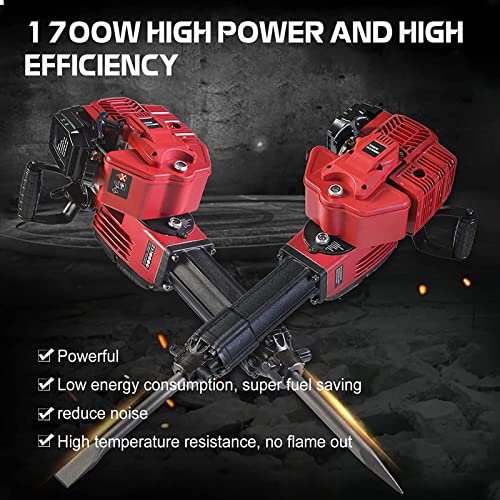 LPYGOA Benzin-Abbruchhammer, Betonbrecher Mit Vibrationsgedämpftem Griff, 1900-W-Schlaghammer, Spitz- Und Flachmeißel… – Bild 5