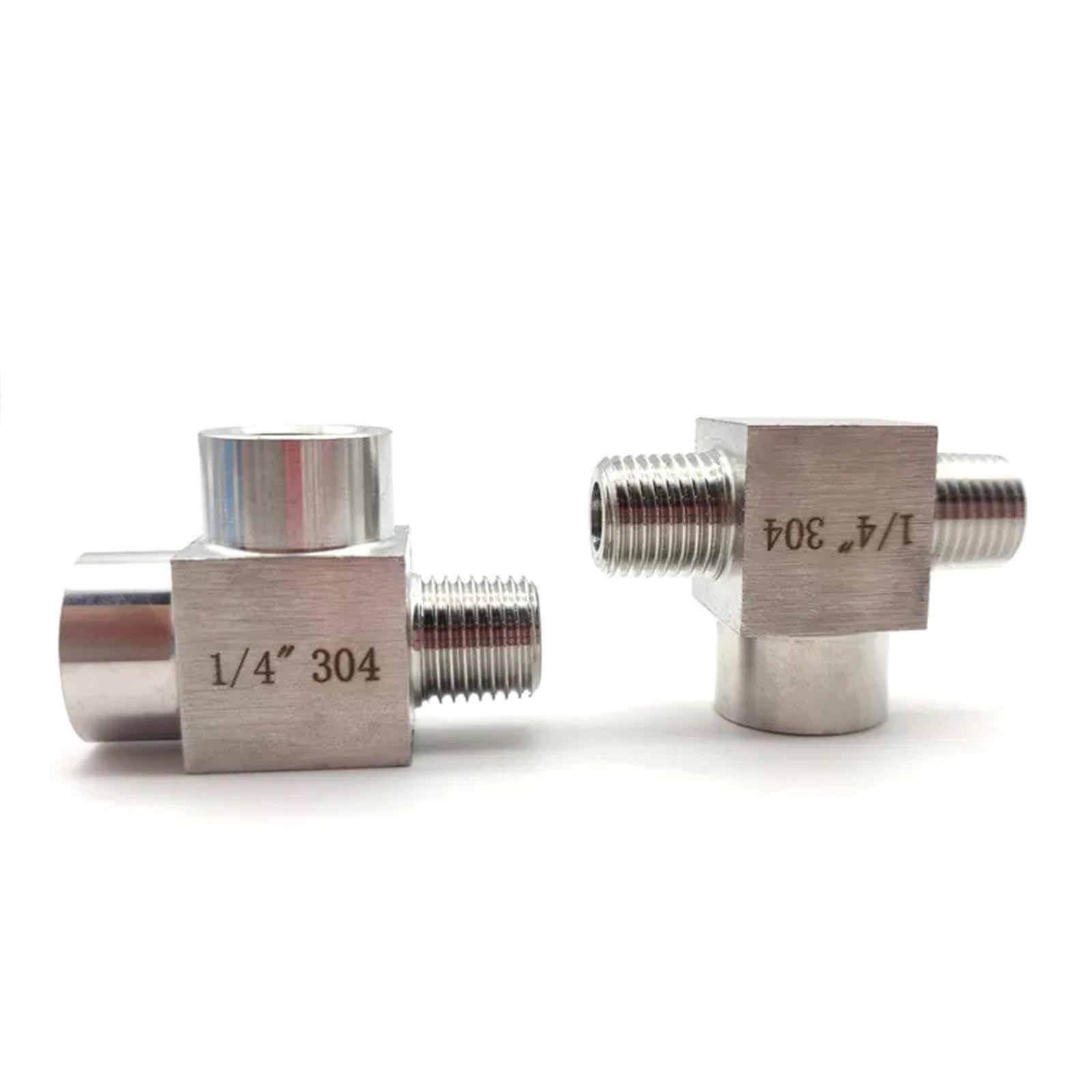 3-drożne męskie złącze gwintowane ze stali nierdzewnej, 1/8 "1/4" 3/8 "1/2", adapter wysokociśnieniowy (45359, żeński-męski-żeński)