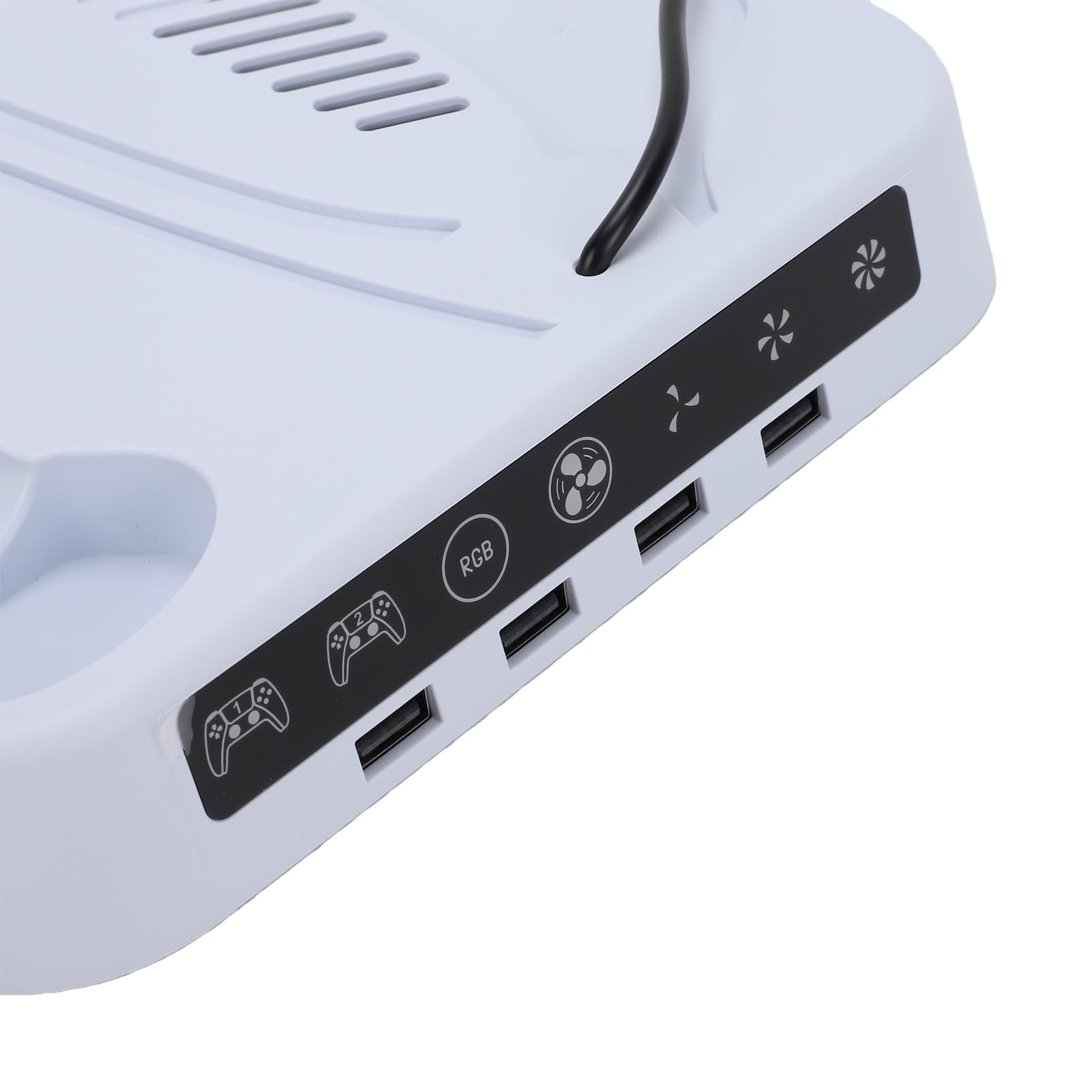 Cocoarm Stazione di Raffreddamento per Console Stazione di Raffreddamento e Ricarica per Console ABS con Ventola Silenziosa a 3 Livelli 4 Porte USB Caricatore Doppio Controller per Digitali a Disco