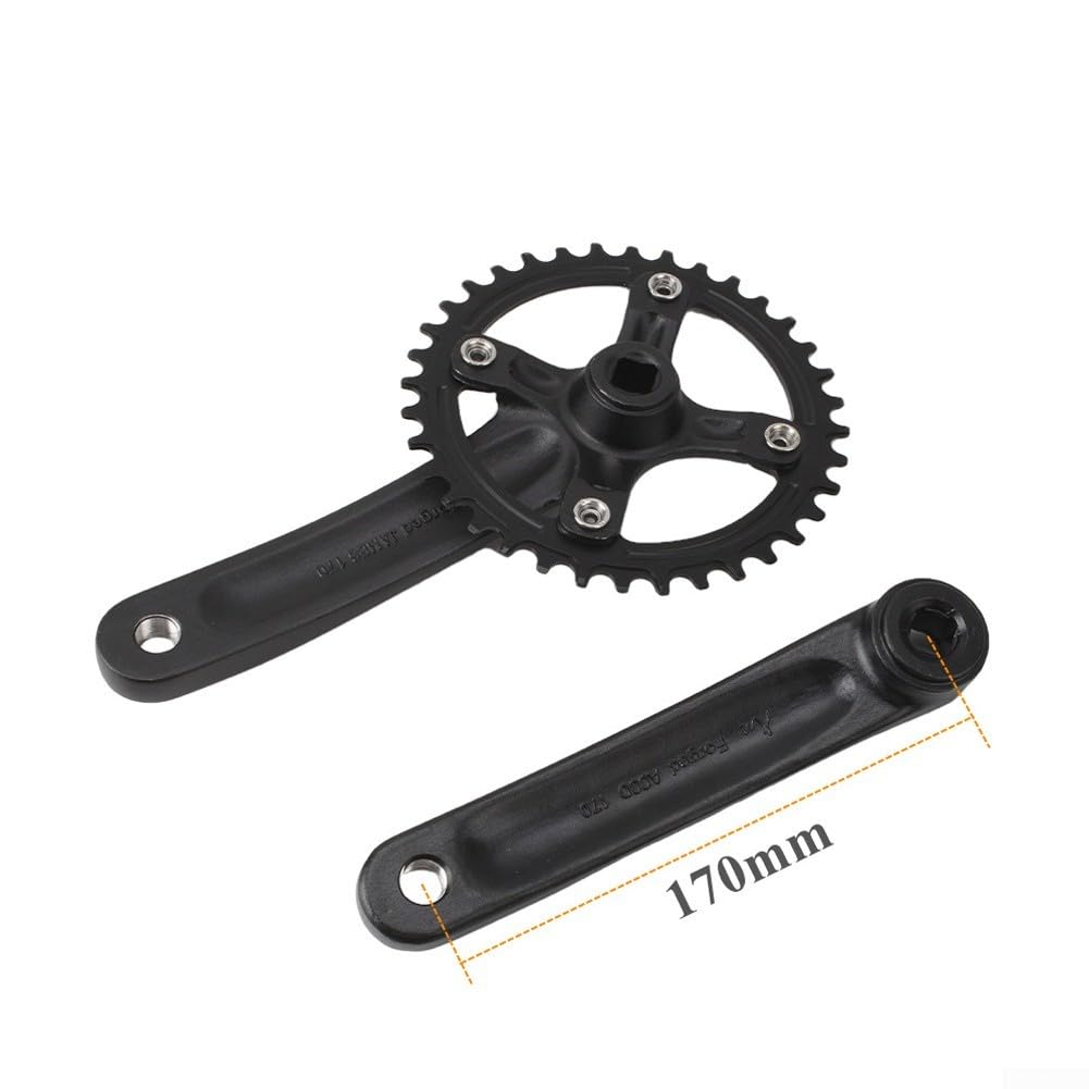 Guarnitura per bici a velocità singola, 32/34/36/38T, in lega di alluminio, quadrata, accessorio di ricambio per mountain bike e bici da strada (manovella + 32T)