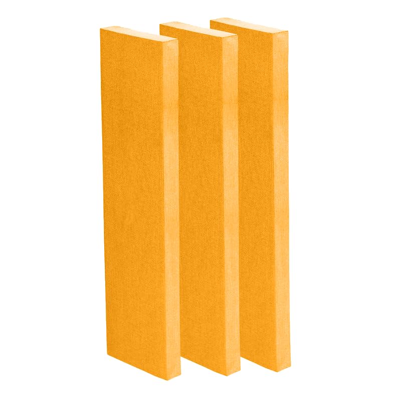 Image of Timber Acoustics | X14 Control Absorption Panels | Rockwool | German Pine | Room Acoustics & Soundproofing | 1' x 4' x 3 inch [Set of 3] NRC > 0.90 (Yellow)
