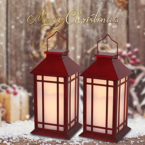 Christmas Lanterns Decorative,2pcs Red Lanterns Decorative Outdoo...