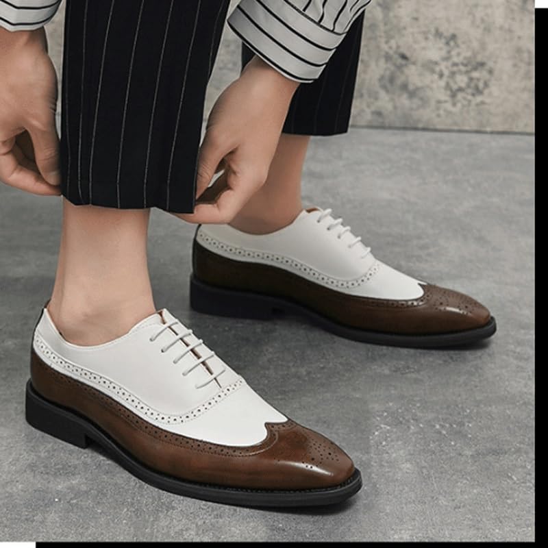Men's Vintage Spike Dress Loafers Slip On Fashion Shoes Classic Slip-on Formal Shoes Men's Leather Printed Chunky Platform Penny Shoes3