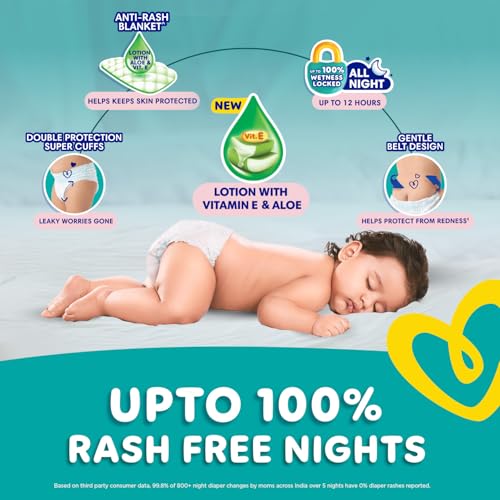 Image of Pampers Complete Skin Comfort Pants, (S) 86 Count, Anti-rash blanket, Lotion with Vitamin E & Aloe Vera, Small size baby diapers, 4-8 kg