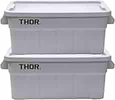 THOR 収納ボックス オレンジ グレー 2個セット TRUST 収納ボックス フタ付き ソー ラージトート 53L 2023年ver