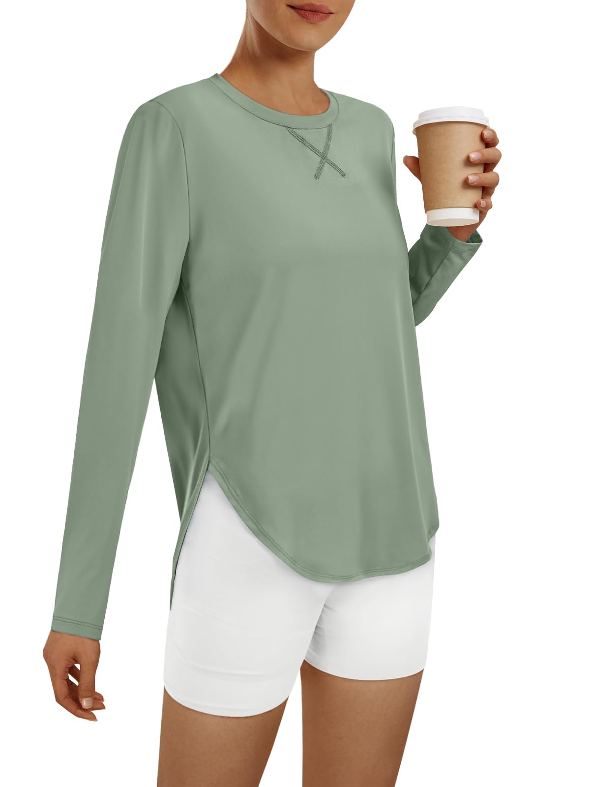 AUTOMET Long Sleeve Workout Tops for Women Athletic UPF 50+ Sun Rash Guard Shirts Running SPF Gym Quick Dry Clothes