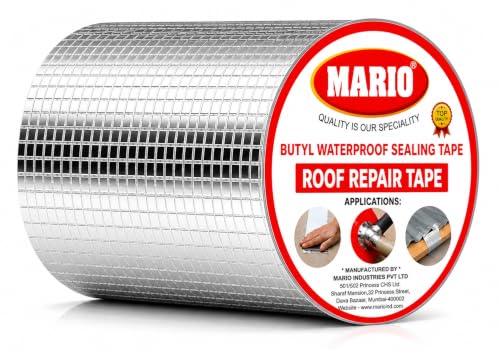 Image of Mario Heavy Duty Butyl Waterproof Tape 6 Inch (150MM /15CM) x 5M | Professional Self-Adhesive Rubber Foil for Roof Leak, Wall Crack, Window Sill Gap, Boat Sealing & Water Tank Repair